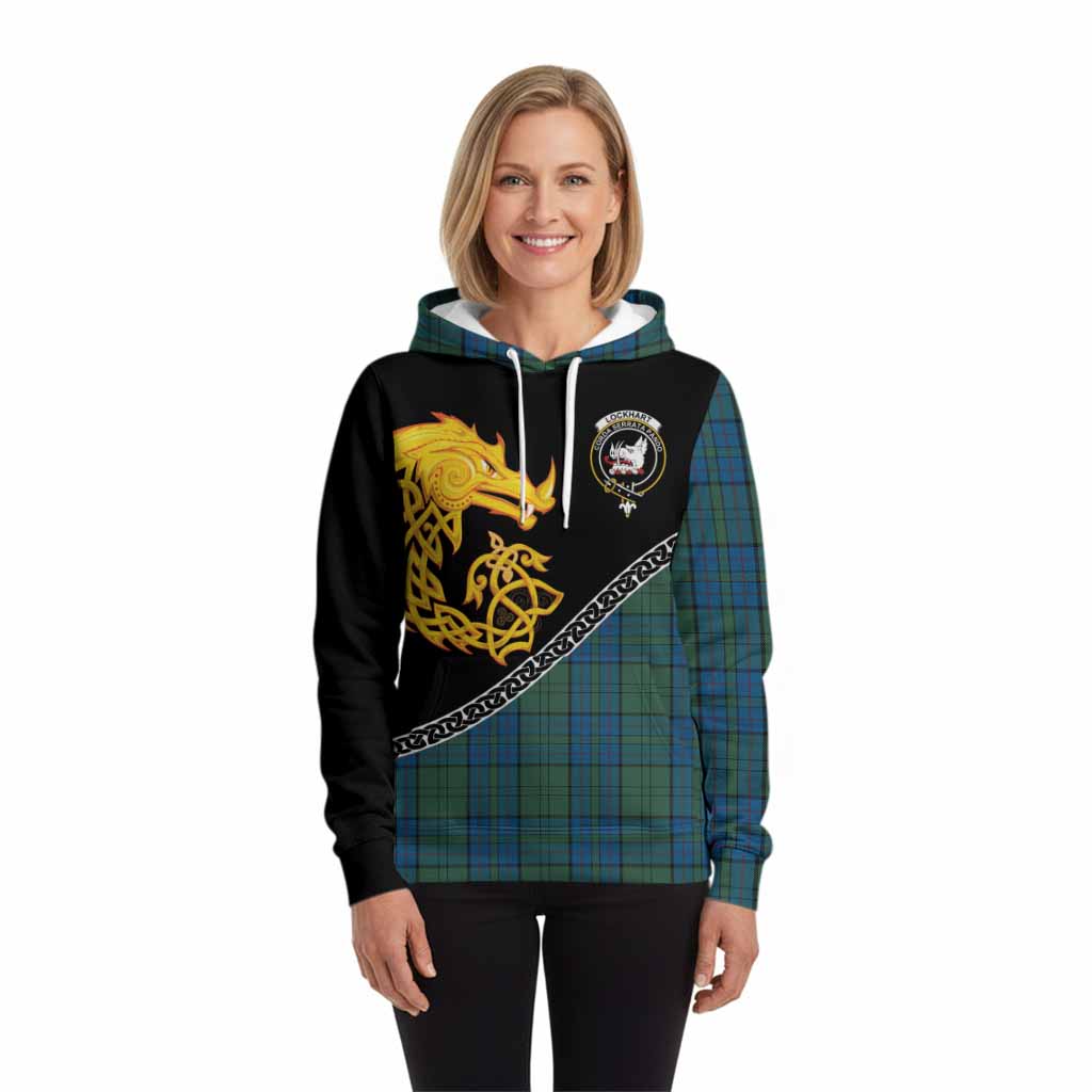 Lockhart Tartan Crest Hoodie Legendary Dragon Knot Half Style