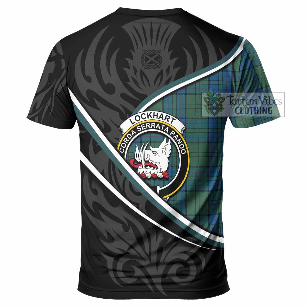 Lockhart Tartan Family Crest T-shirt Celtic Scottish Thistle Floral - Tartan Vibes Clothing
