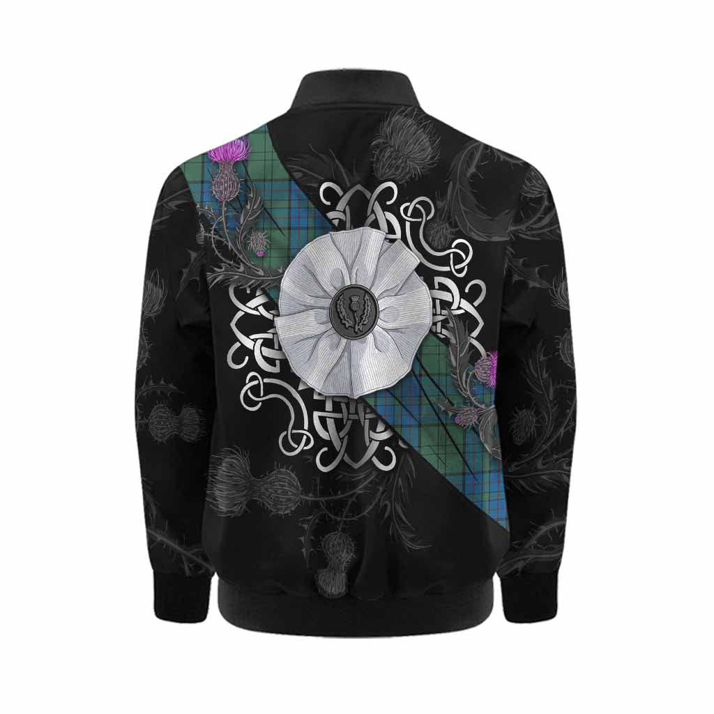 Lockhart Tartan Kid Bomber Jacket Jacobite White Rose Kid - Tartan Vibes Clothing