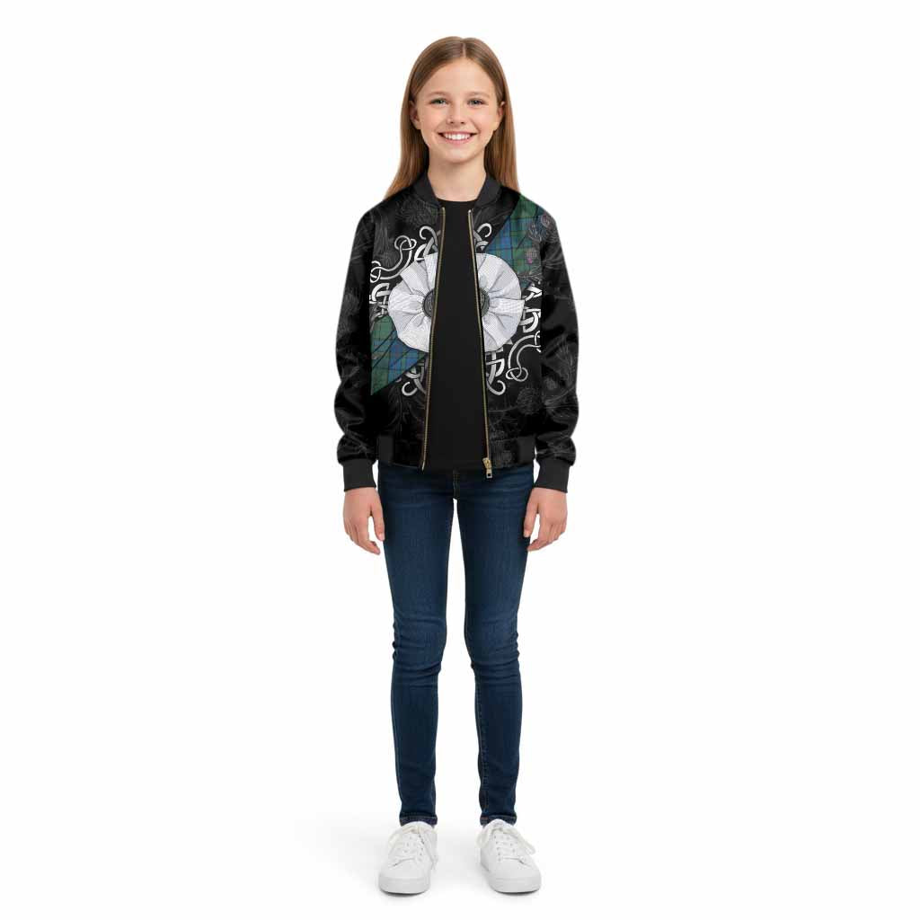 Lockhart Tartan Kid Bomber Jacket Jacobite White Rose - Tartan Vibes Clothing