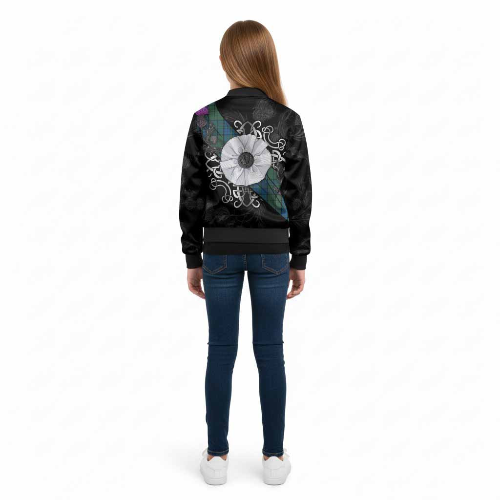 Lockhart Tartan Kid Bomber Jacket Jacobite White Rose - Tartan Vibes Clothing