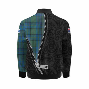 Lockhart Tartan Kid Bomber Jacket New Zealand Pattern Unique Zipper Stylized