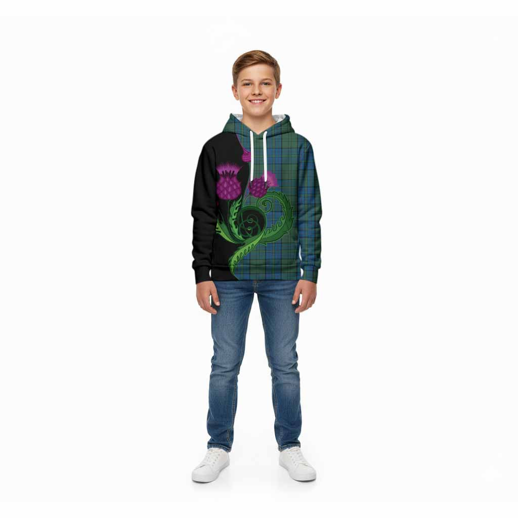 Lockhart Tartan Kid Hoodie Traditional Scottish Thistle