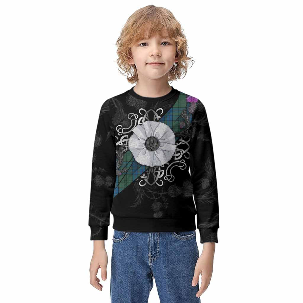 Lockhart Tartan Kid Knitted Sweatshirt Jacobite White Rose Kid - Tartan Vibes Clothing