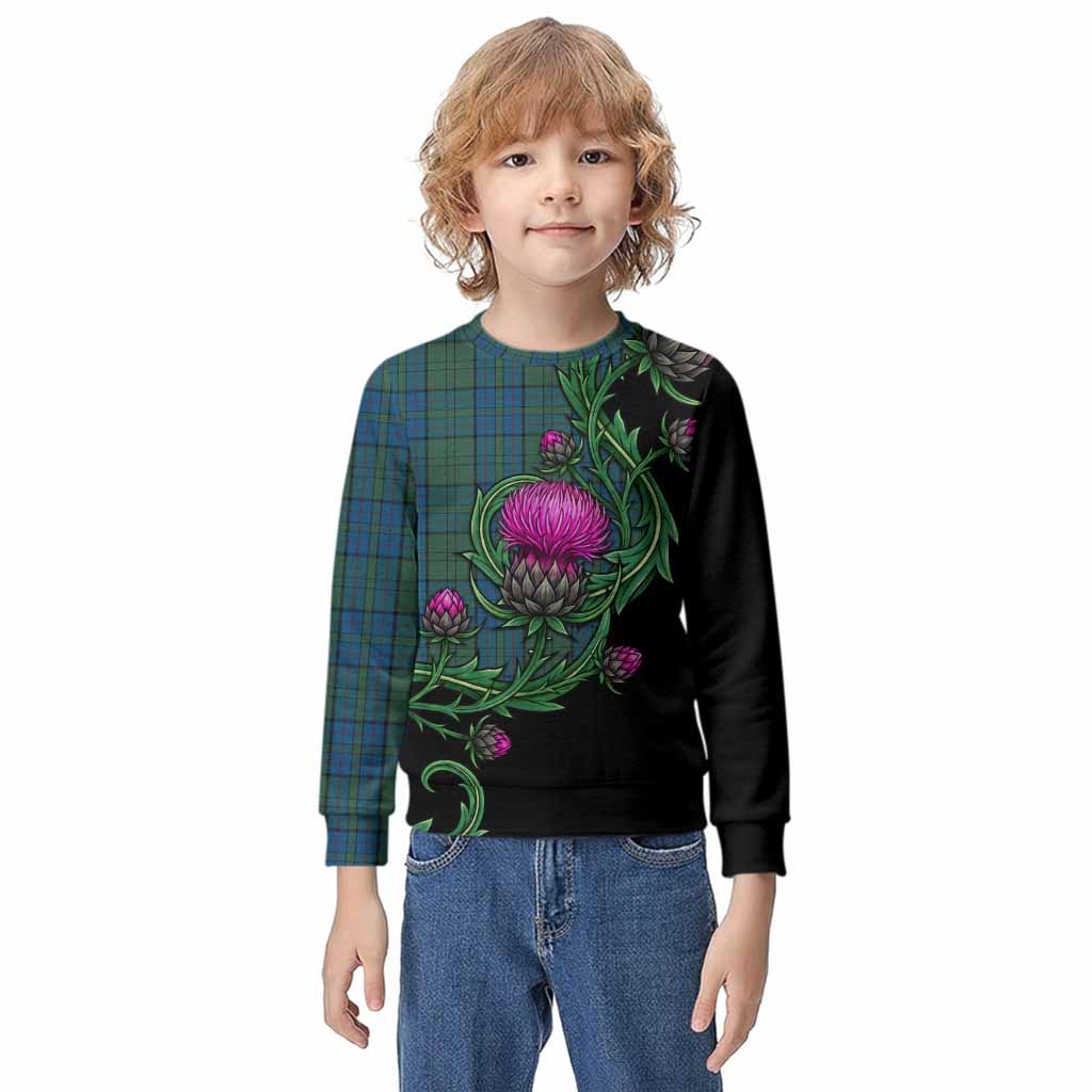 Lockhart Tartan Kid Knitted Sweatshirt Resilient Scottish Thistle Kid - Tartan Vibes Clothing