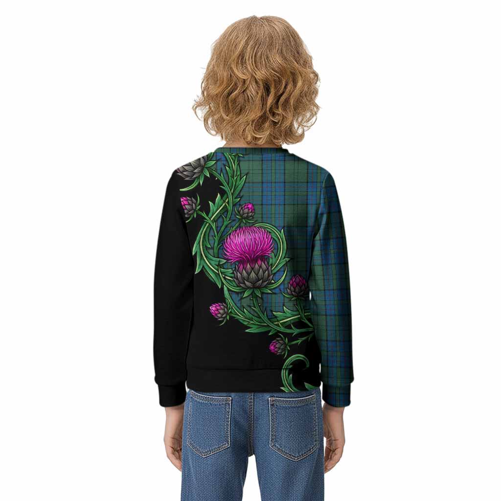 Lockhart Tartan Kid Knitted Sweatshirt Resilient Scottish Thistle - Tartan Vibes Clothing