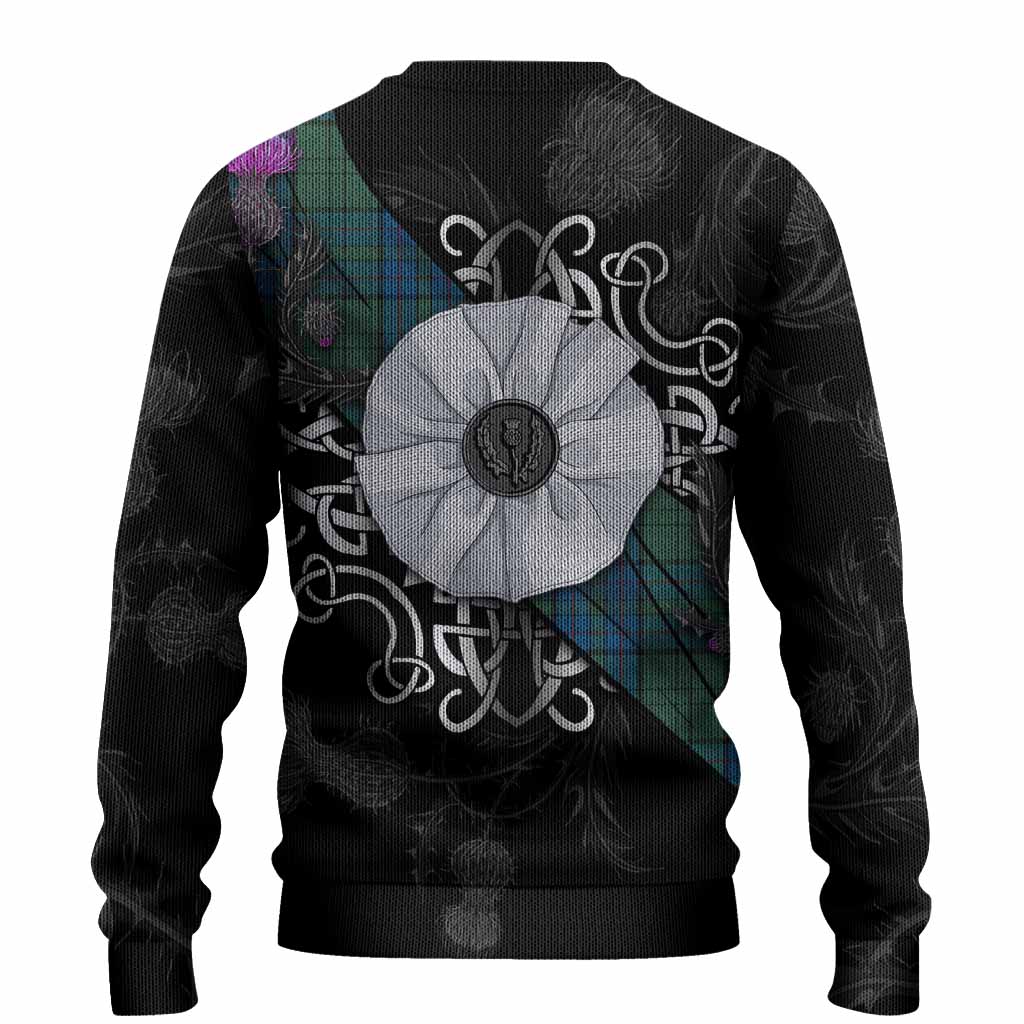 Lockhart Tartan Knitted Sweater Jacobite White Rose - Tartan Vibes Clothing
