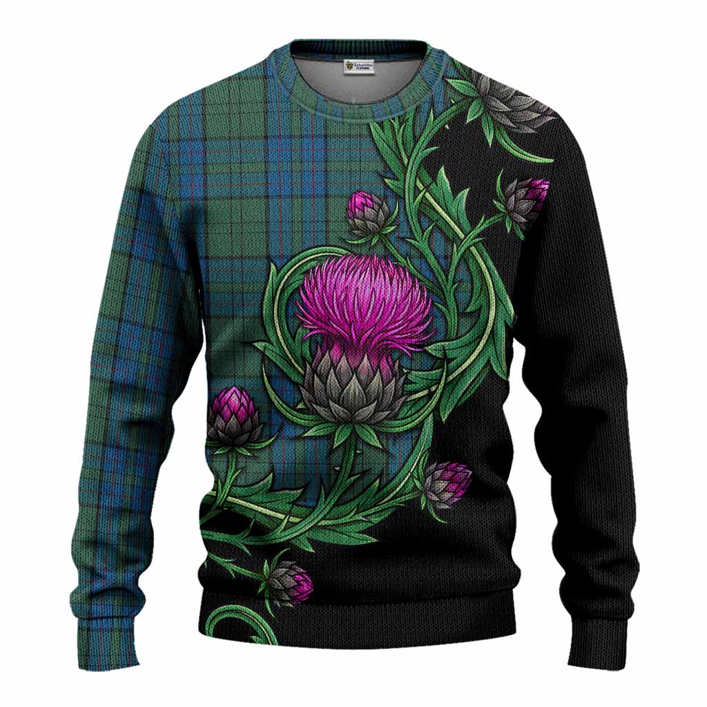 Lockhart Tartan Knitted Sweater Resilient Scottish Thistle Unisex - Tartan Vibes Clothing