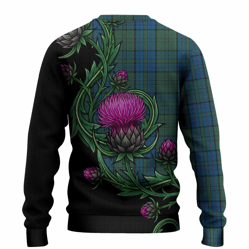 Lockhart Tartan Knitted Sweater Resilient Scottish Thistle - Tartan Vibes Clothing