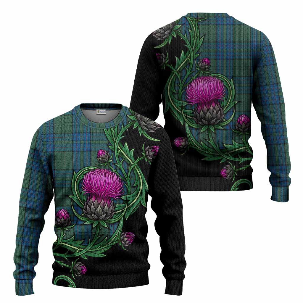 Lockhart Tartan Knitted Sweater Resilient Scottish Thistle - Tartan Vibes Clothing
