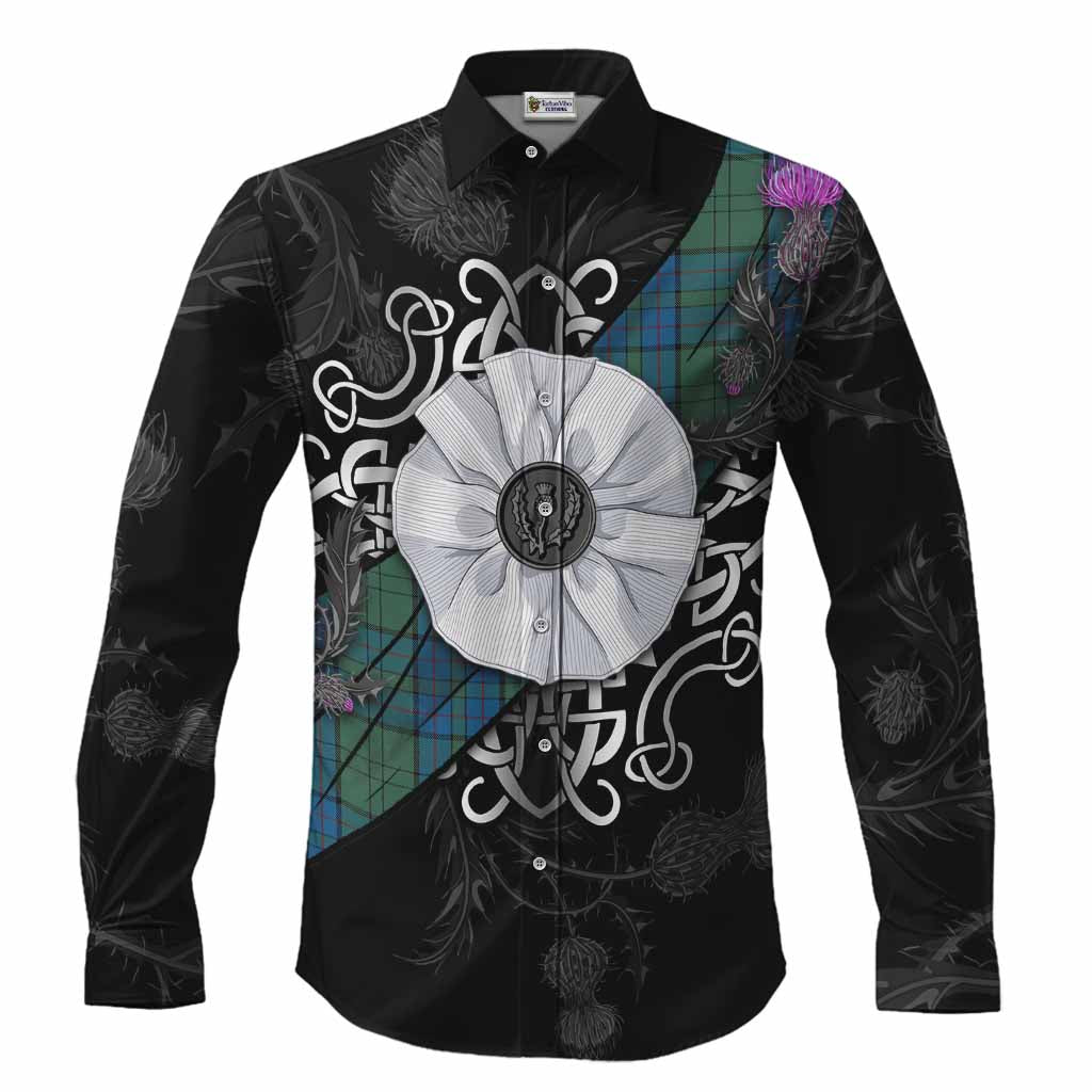 Lockhart Tartan Long Sleeve Button Shirts Jacobite White Rose Men's Shirt S - Tartan Vibes Clothing
