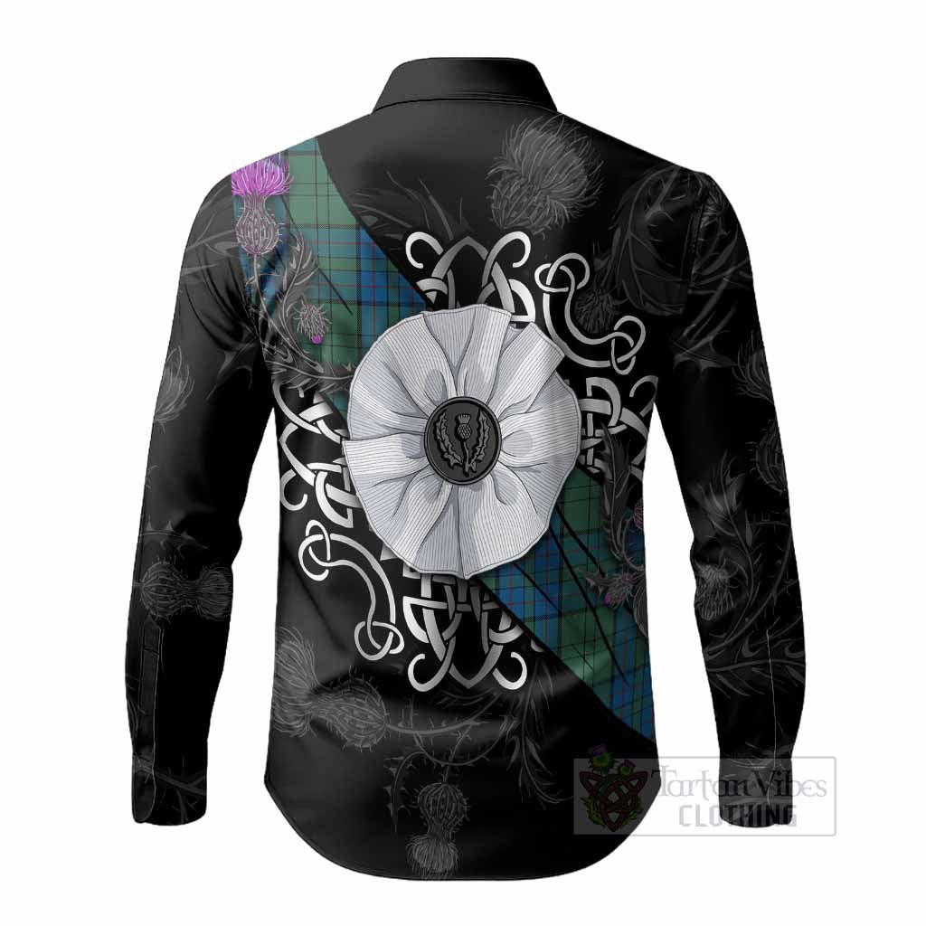 Lockhart Tartan Long Sleeve Button Shirts Jacobite White Rose - Tartan Vibes Clothing