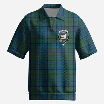 Lockhart Tartan Men’s Polo Sweater Top with Family Crest