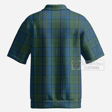 Lockhart Tartan Men’s Polo Sweater Top with Family Crest