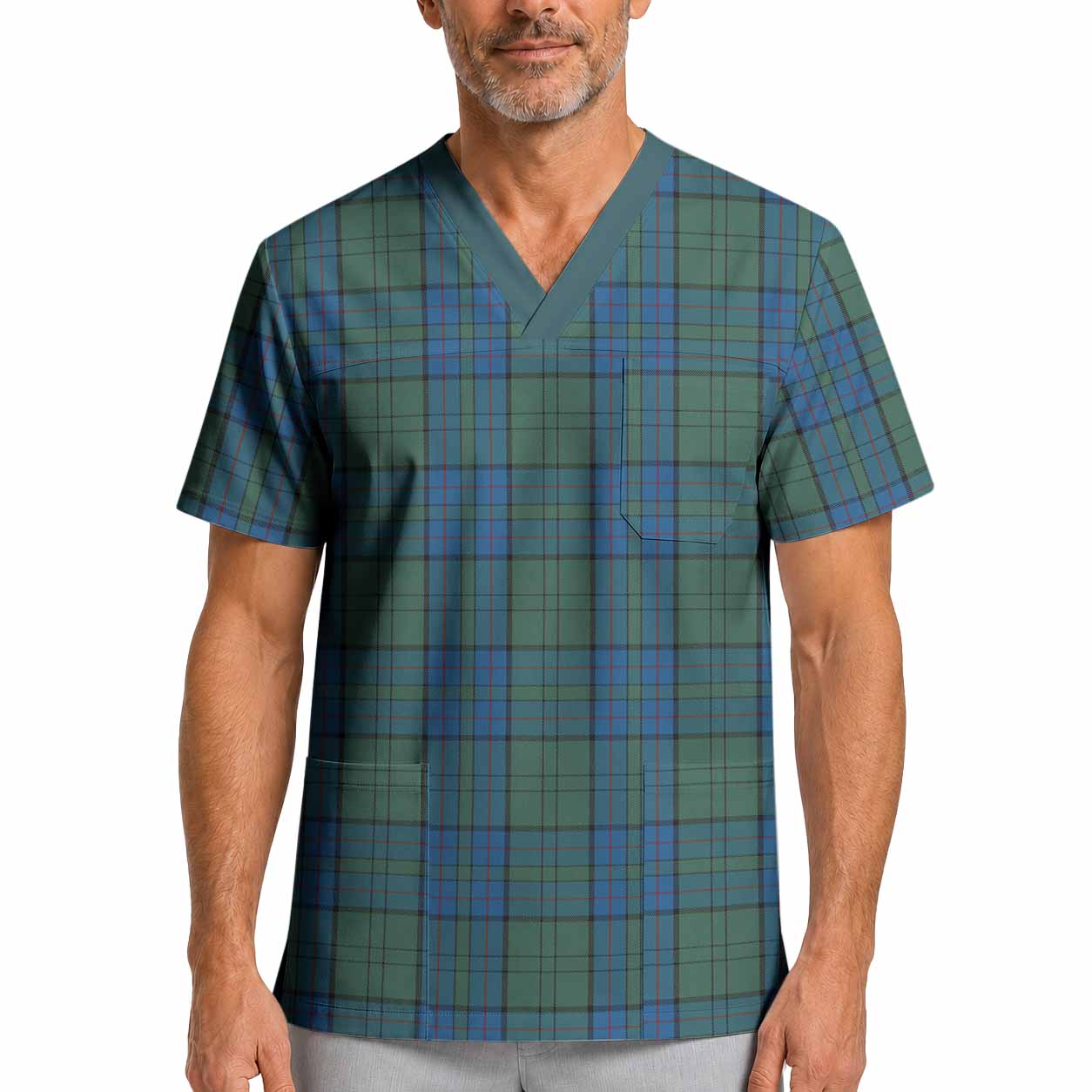 Lockhart Tartan Scrub Top XL - Tartan Vibes Clothing