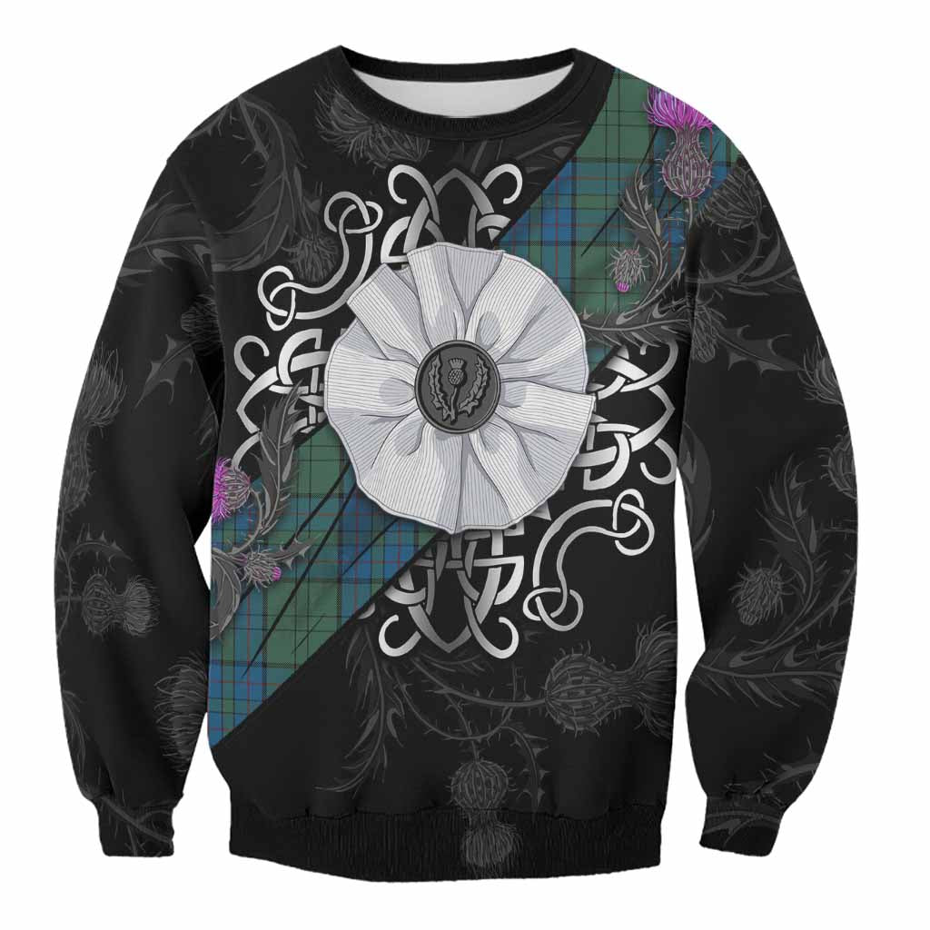 Lockhart Tartan Sweatshirt Jacobite White Rose Unisex - Tartan Vibes Clothing