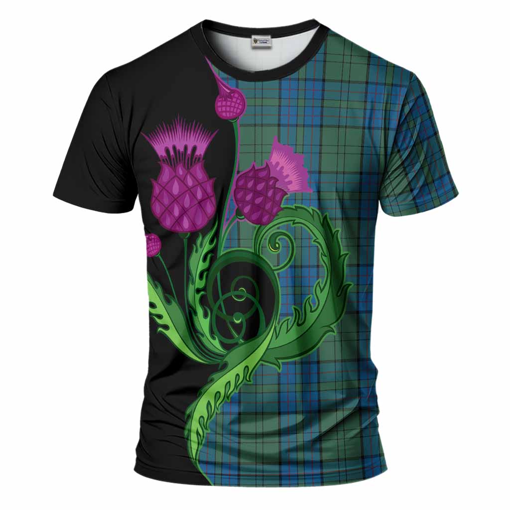 Lockhart Tartan T-Shirt Traditional Scottish Thistle