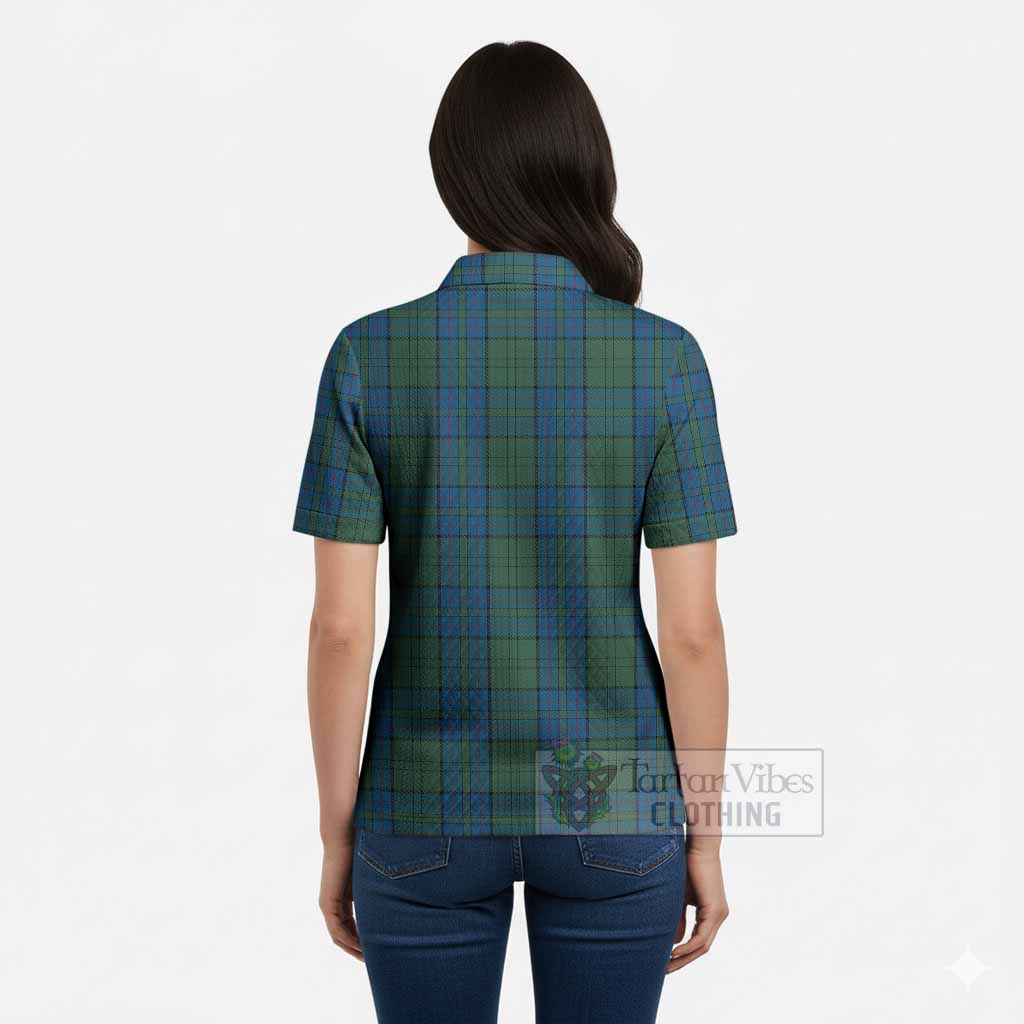 Lockhart Tartan Women’s Polo Sweater Top with Family Crest
