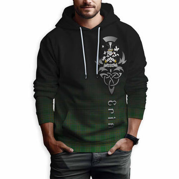Tartan Vibes Clothing Loftus Irish Clan Hoodie with Coat of Arms Erin Go Bragh Celtic Inspired
