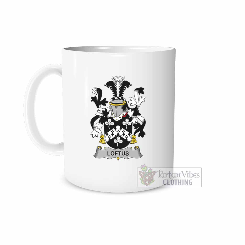 Loftus Irish Clan Coat of Arms Ceramic Mug White - 2D-tartanvibesclothing