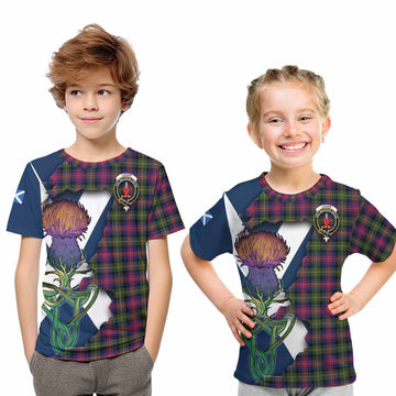 Logan Tartan Family Crest Kid T-Shirt Scottish Thistle Celtic Inspired
