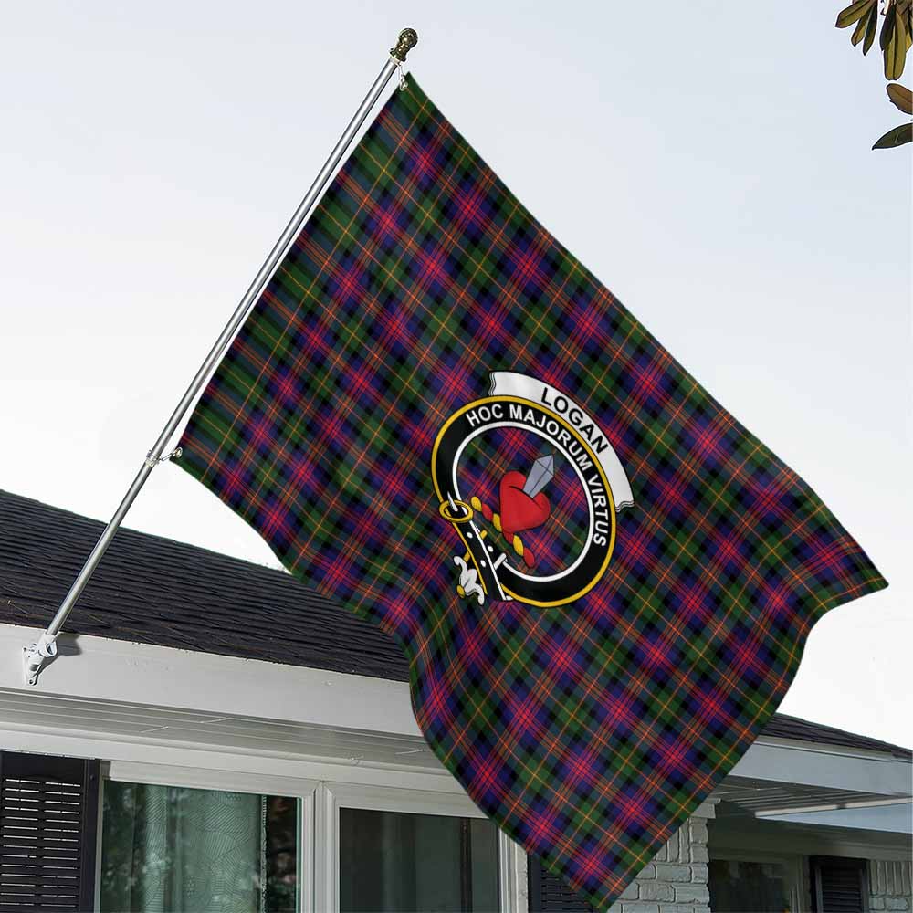 Tartan Vibes Clothing Logan Tartan House Flag with Family Crest