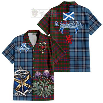 Logan Tartan Hawaiian Shirt Happy St. Andrew's Day Half Tartan Style