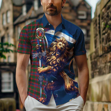 Logan Tartan Family Crest Hawaiian Shirt with Scottish Majestic Lion