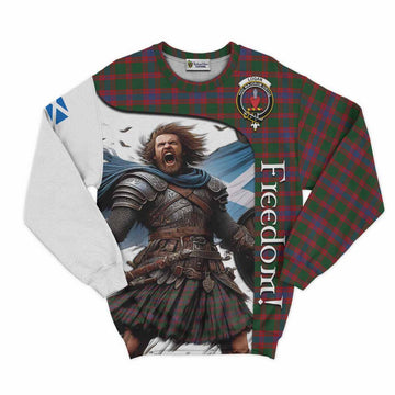 Tartan Vibes Clothing Logan Crest Tartan Sweatshirt Inspired by the Freedom of Scottish Warrior