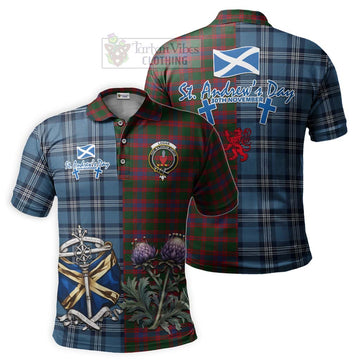 Tartan Vibes Clothing Logan Tartan Polo Shirt Happy St. Andrew's Day Half Tartan Style