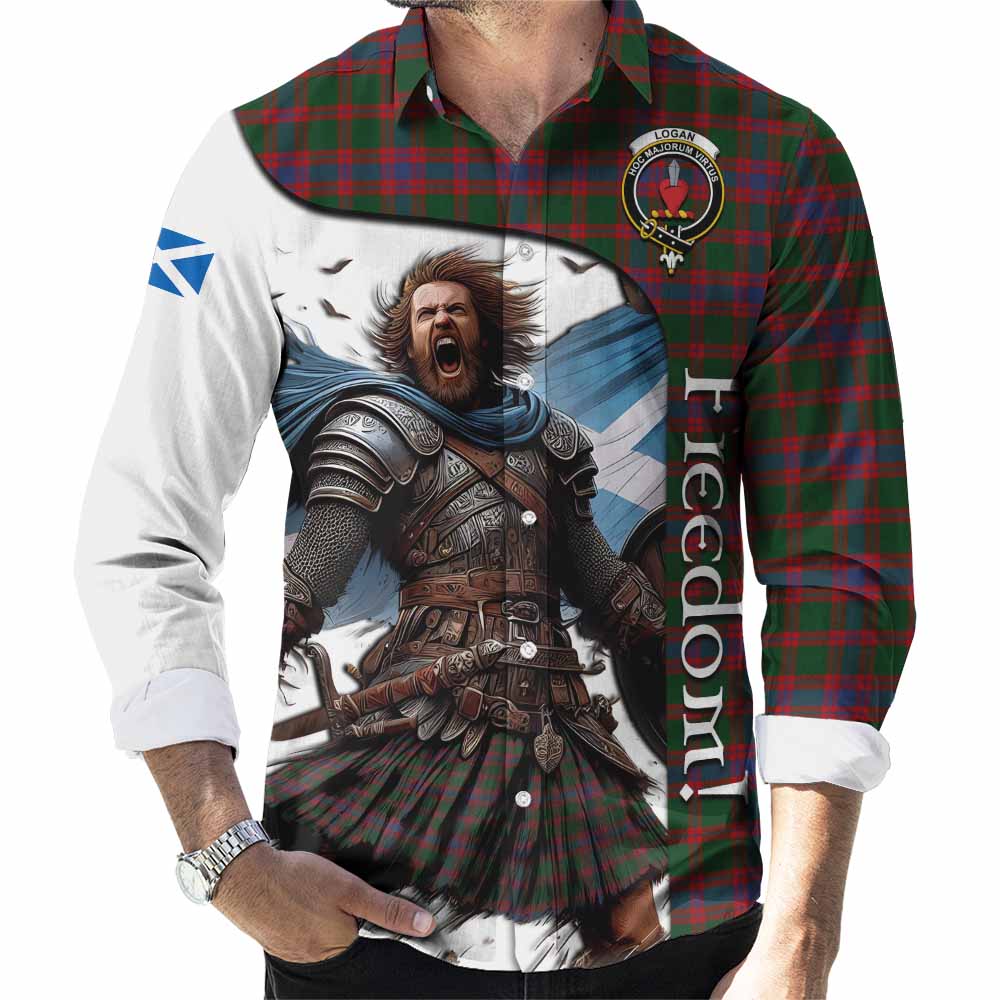Logan Crest Tartan Long Sleeve Button Shirt Inspired by the Freedom of Scottish Warrior Men's Shirt S - Tartan Vibes Clothing