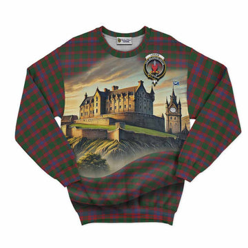 Tartan Vibes Clothing Logan Tartan Family Crest Sweatshirt with Scottish Ancient Castle Style