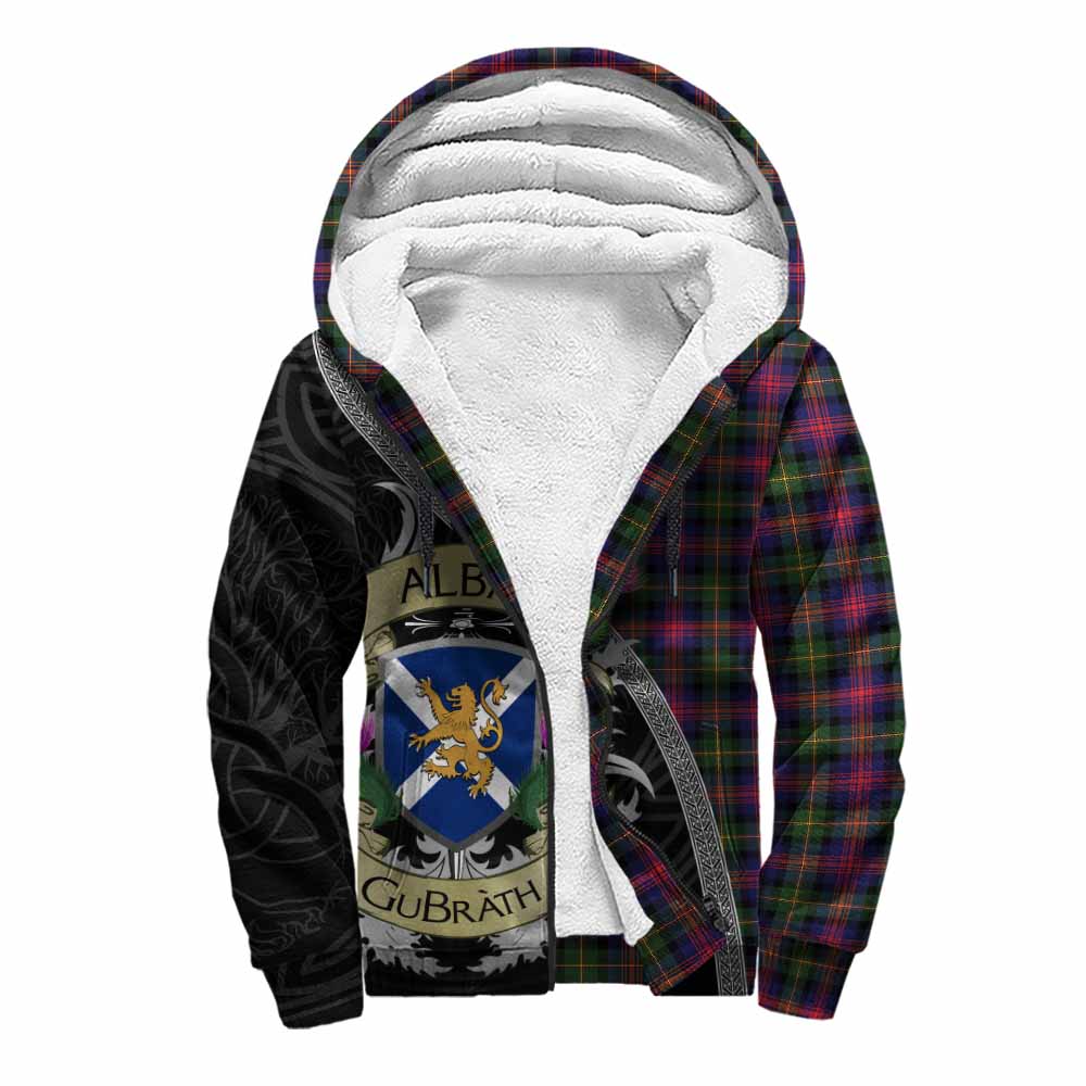Tartan Vibes Clothing Logan Tartan Family Crest Sherpa Hoodie Lion Rampant Royal Thistle Shield Celtic Inspired