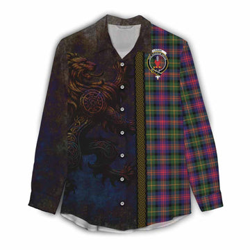 Logan Tartan Family Crest Women's Casual Shirt Alba Gu Brath Be Brave Lion Ancient Style
