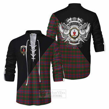 Tartan Vibes Clothing Logan Tartan Ghillie Kilt Shirt with Family Crest and Military Logo Style