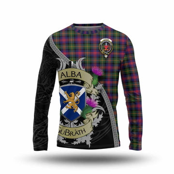 Tartan Vibes Clothing Logan Tartan Family Crest Long Sleeve T-Shirt Lion Rampant Royal Thistle Shield Celtic Inspired