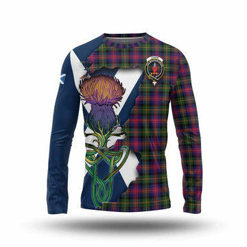 Tartan Vibes Clothing Logan Tartan Family Crest Long Sleeve T-Shirt Scottish Thistle Celtic Inspired