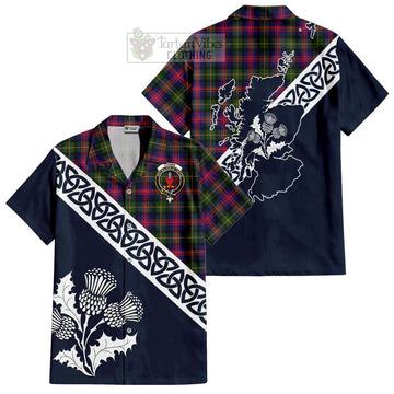 Logan Tartan Hawaiian Shirt Featuring Thistle and Scotland Map