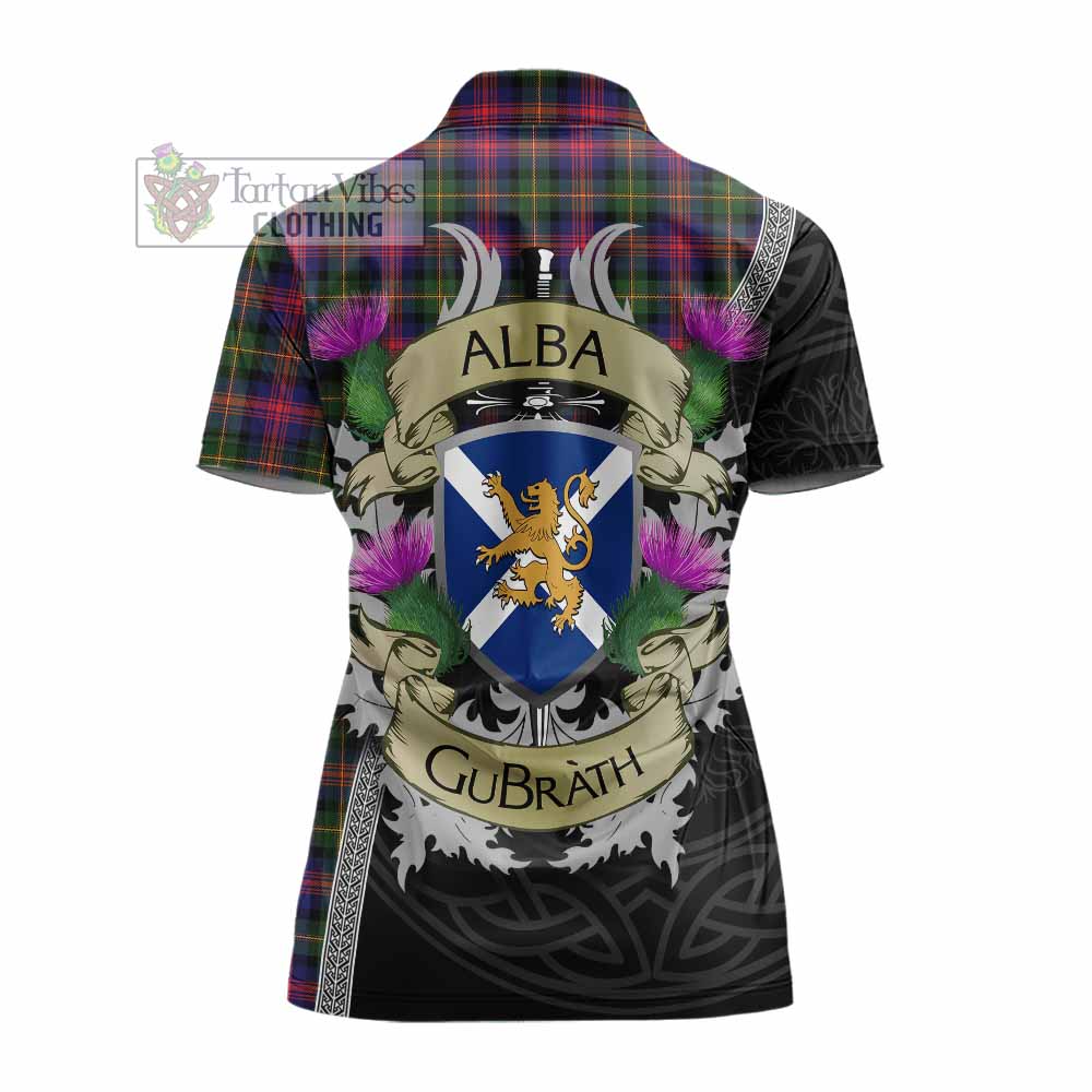 Tartan Vibes Clothing Logan Tartan Family Crest Women's Polo Shirt Lion Rampant Royal Thistle Shield Celtic Inspired