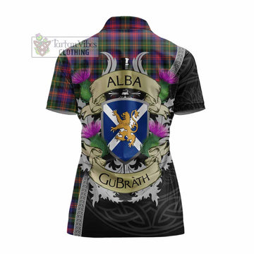 Logan Tartan Family Crest Women's Polo Shirt Lion Rampant Royal Thistle Shield Celtic Inspired