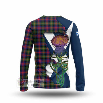 Tartan Vibes Clothing Logan Tartan Family Crest Long Sleeve T-Shirt Scottish Thistle Celtic Inspired