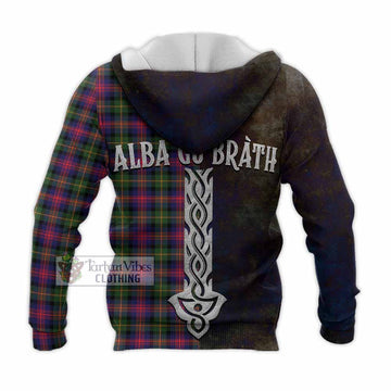 Logan Tartan Family Crest Knitted Hoodie Alba Gu Brath Be Brave Lion Ancient Style