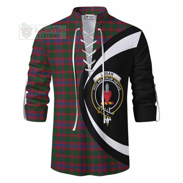 Tartan Vibes Clothing Logan Tartan Ghillie Kilt Shirt with Family Crest Circle Style
