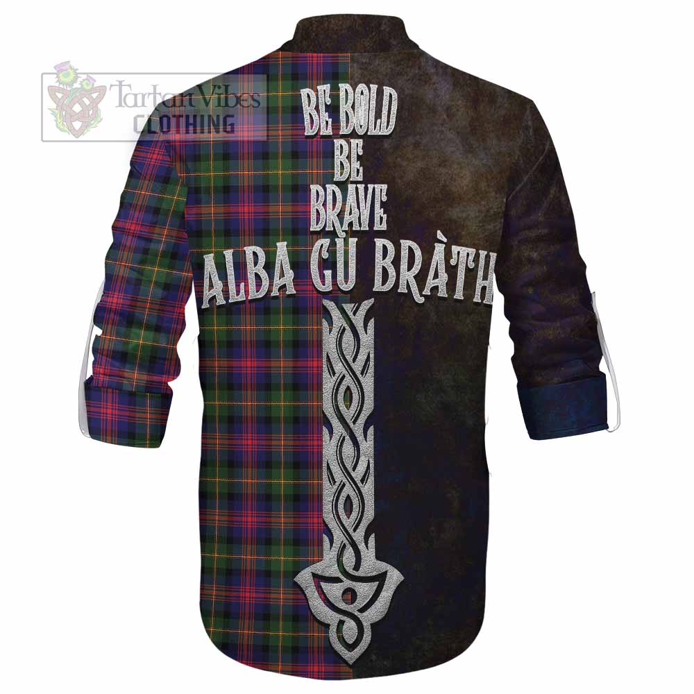 Tartan Vibes Clothing Logan Tartan Family Crest Ghillie Kilt Shirt Alba Gu Brath Be Brave Lion Ancient Style