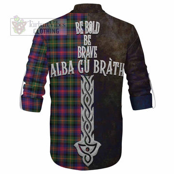 Logan Tartan Family Crest Ghillie Kilt Shirt Alba Gu Brath Be Brave Lion Ancient Style