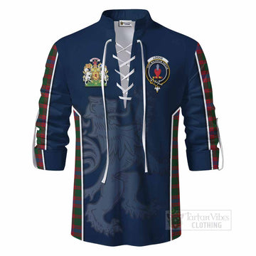 Tartan Vibes Clothing Logan Tartan Ghillie Kilt Shirt with Family Crest and Lion Rampant Vibes Sport Style