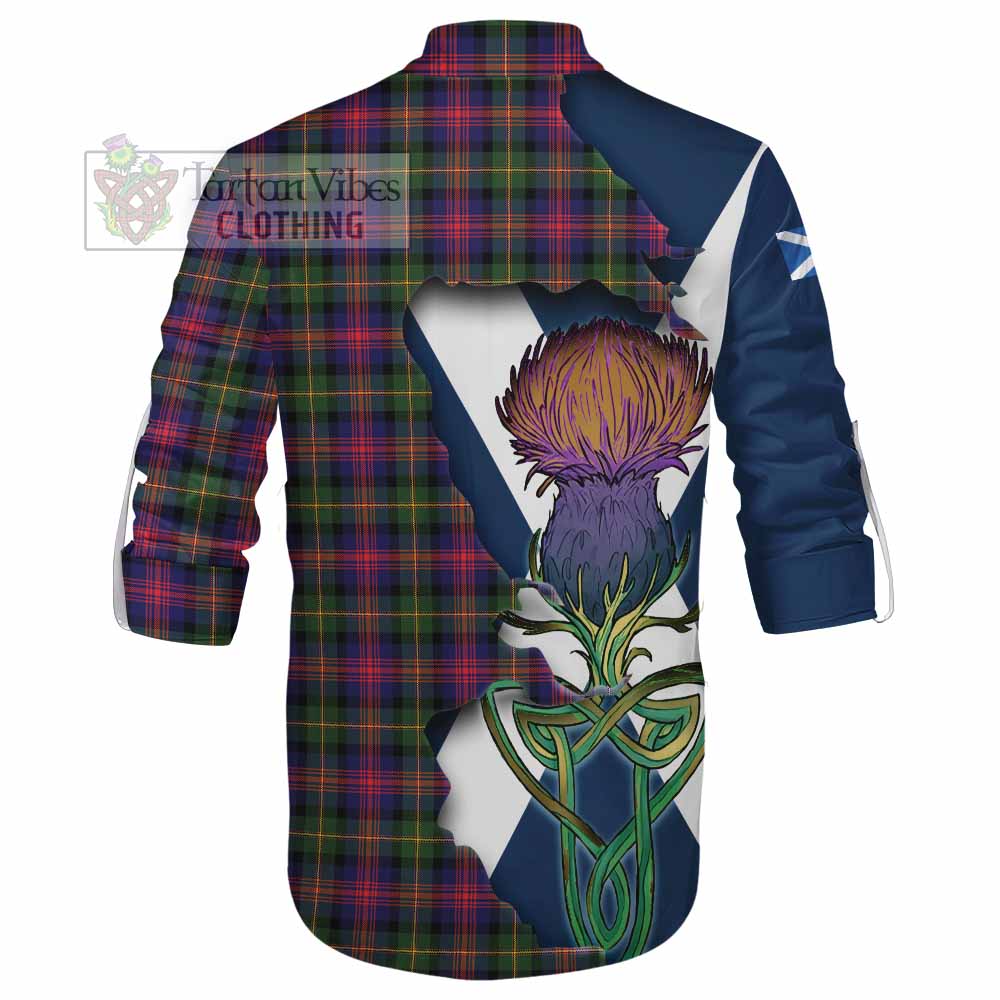 Tartan Vibes Clothing Logan Tartan Family Crest Ghillie Kilt Shirt Scottish Thistle Celtic Inspired