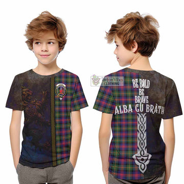 Logan Tartan Family Crest Kid T-Shirt Alba Gu Brath Be Brave Lion Ancient Style
