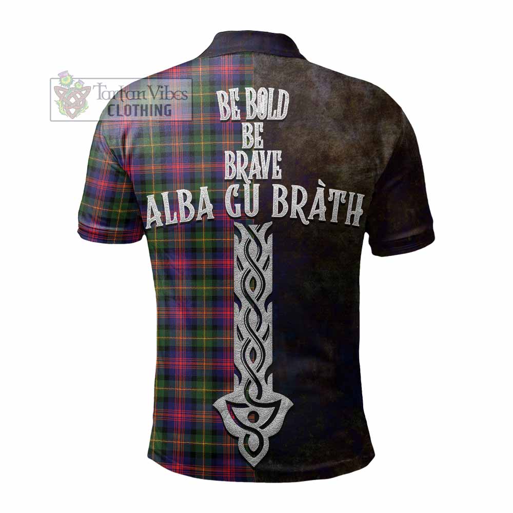 Tartan Vibes Clothing Logan Tartan Family Crest Polo Shirt Alba Gu Brath Be Brave Lion Ancient Style