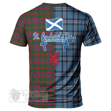 Tartan Vibes Clothing Logan Tartan T-Shirt Happy St. Andrew's Day Half Tartan Style